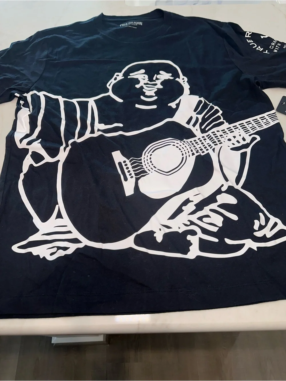NWT TRUE RELIGION Men's Short Sleeve Buddha Crew Neck Tee Size L. MSRP $59